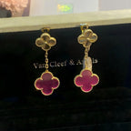 [Loco]NEW CLOVER 2 MOTIF PINK ENAMEL EARRINGS