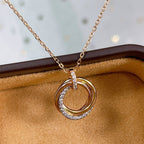 ¡®Loco¡¯TRINITY NECKLACE SILVER GOLD PINK GOLD DIAMONDS
