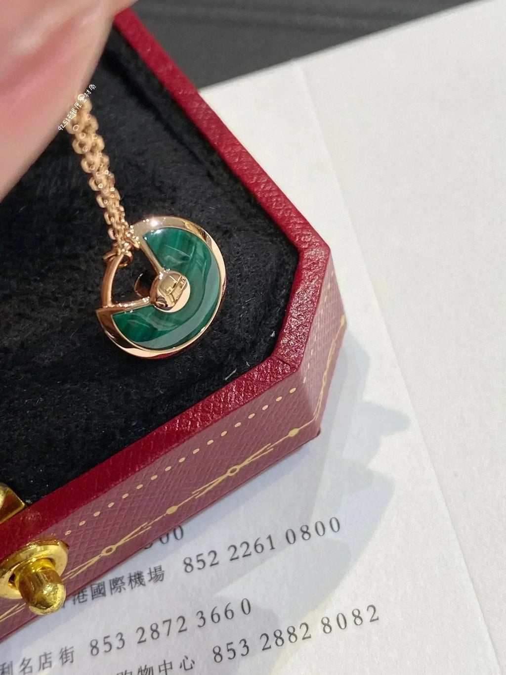 ¡®Loco¡¯AMULETTE ROSE GOLD MALACHITE NECKLACE