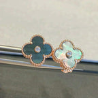 ¡®Loco¡¯CLOVER MEDIUM 1 MOTIFS GRAY MOP  DIAMOND EARRINGS