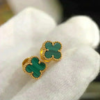 ¡®Loco¡¯CLOVER MINI 9.5MM MALACHITE  EARRINGS