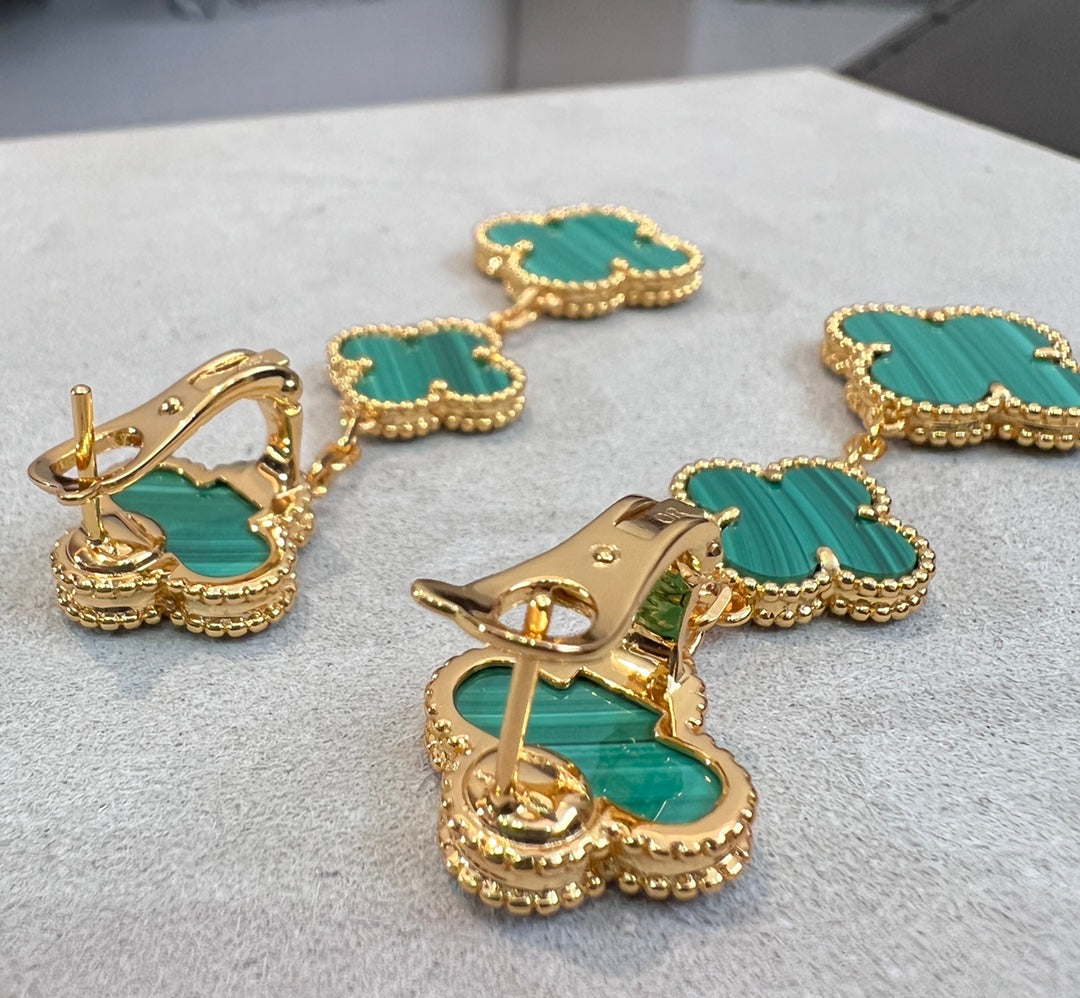 ¡®Loco¡¯CLOVER MALACHITE 3 MOTIFS GOLD