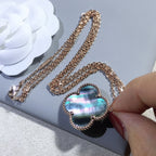 ¡®Loco¡¯CLOVER 25MM GOLD DARK MOP BIG CLOVER NECKLACE
