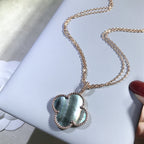 ¡®Loco¡¯CLOVER 25MM GOLD DARK MOP BIG CLOVER NECKLACE