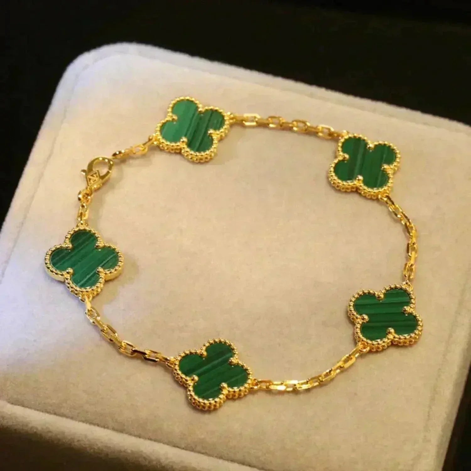 [Loco]New  CLOVER 5 MOTIF MALACHITE BRACELET COLLECTION
