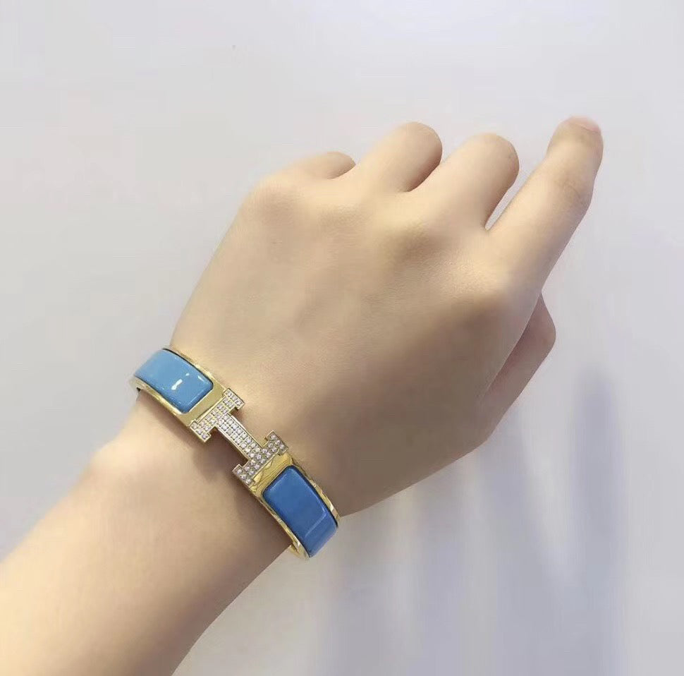 ¡®Loco¡¯H CLOUD BLUE BRACELET GOLD DIAMOND