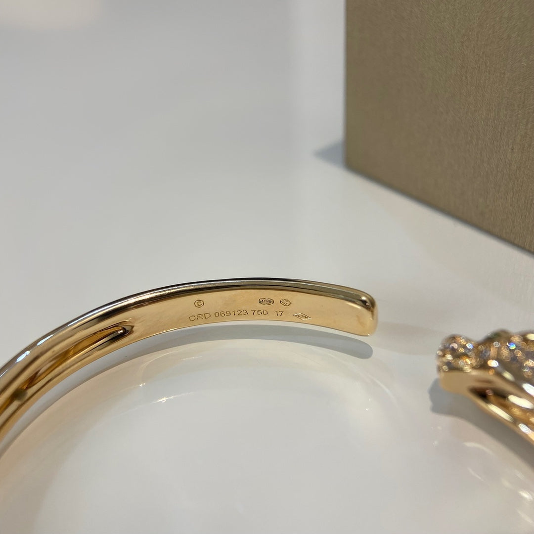 ¡®Loco¡¯PANTHERE GOLD DIAMOND OPEN BRACELET