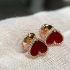 ¡®Loco¡¯HEART CARNELIAN STUD EARRINGS