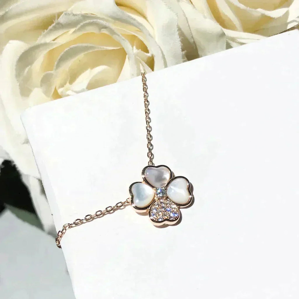 ¡®Loco¡¯CLOVER MOP DIAMOND ROSE GOLD NECKLACE