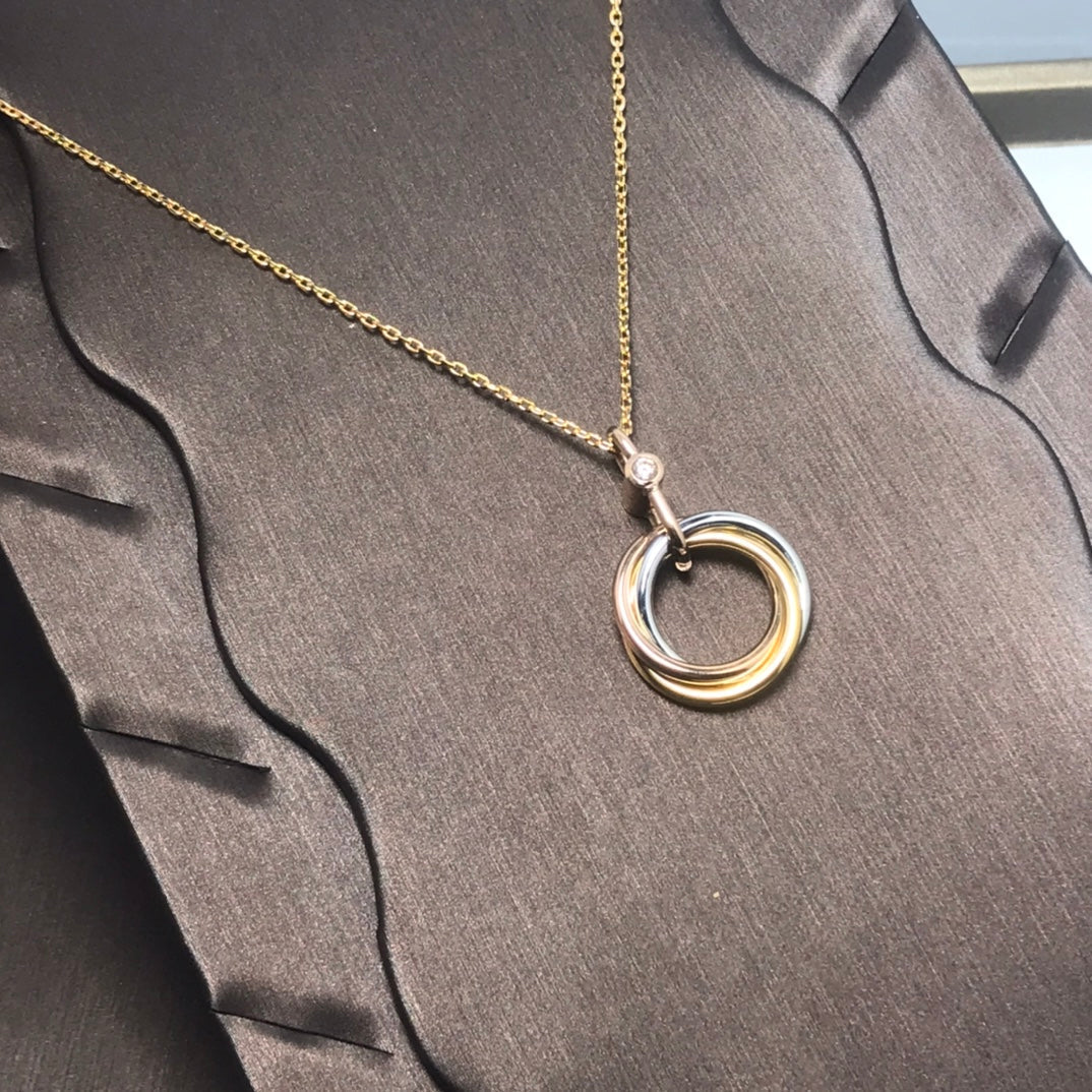 ¡®Loco¡¯TRINITY SILVER GOLD PINK GOLD NECKLACE