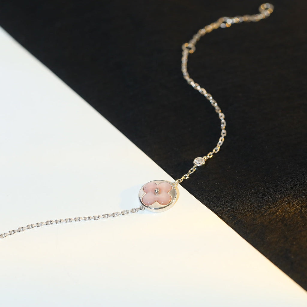 ¡®Loco¡¯SUN MOTIF PINK MOP SILVER BRACELET