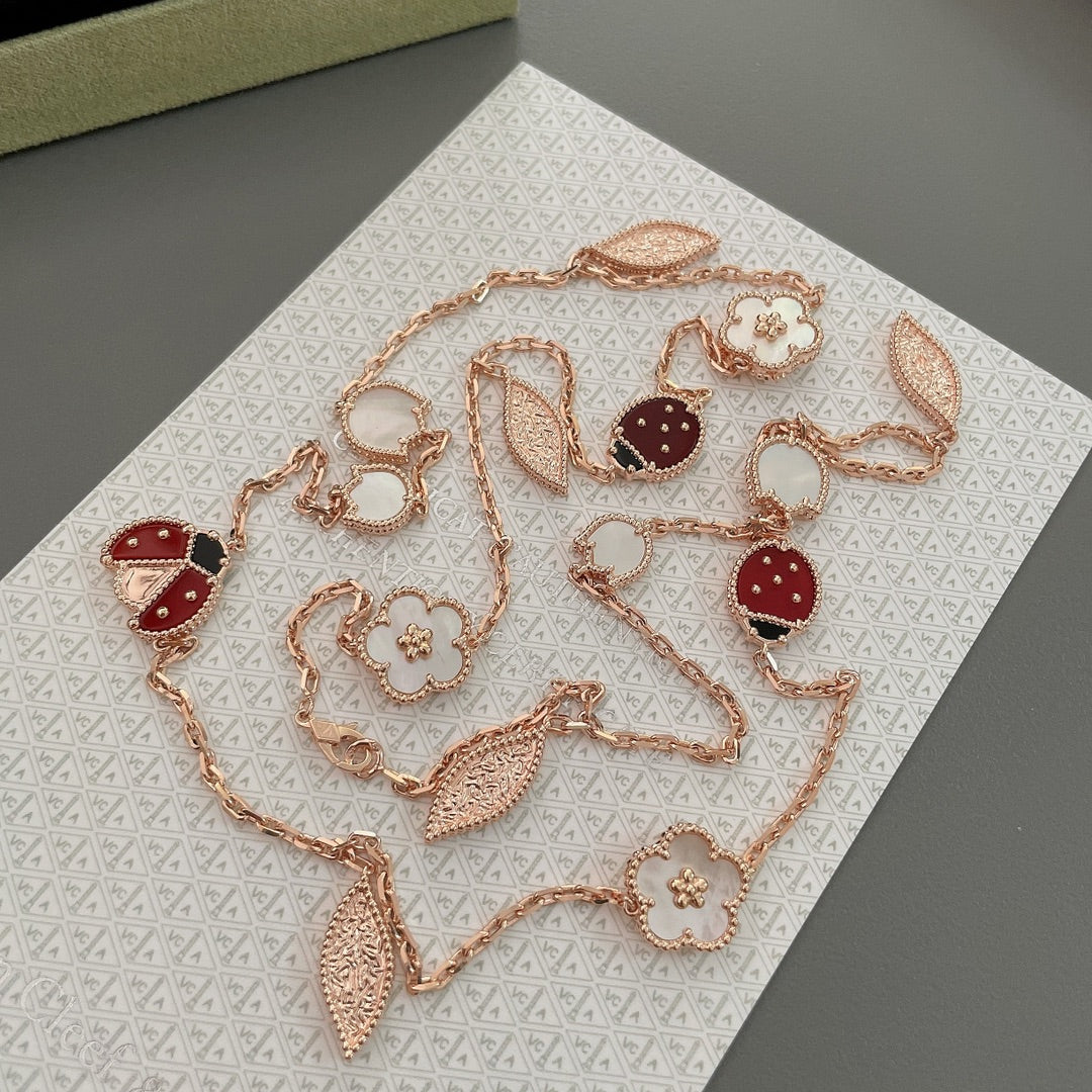¡®Loco¡¯LUCKY SPRING 15 MOTIFS ROSE GOLD NECKLACE