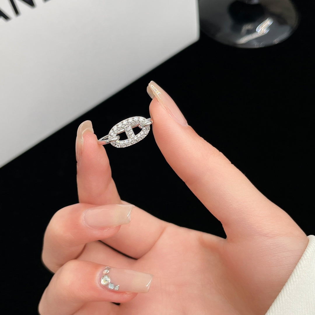 ¡®Loco¡¯RONDE SMALL SILVER DIAMOND RING