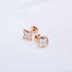 ¡®Loco¡¯STAR AND SUN PINK GOLD MOP STUD EARRINGS