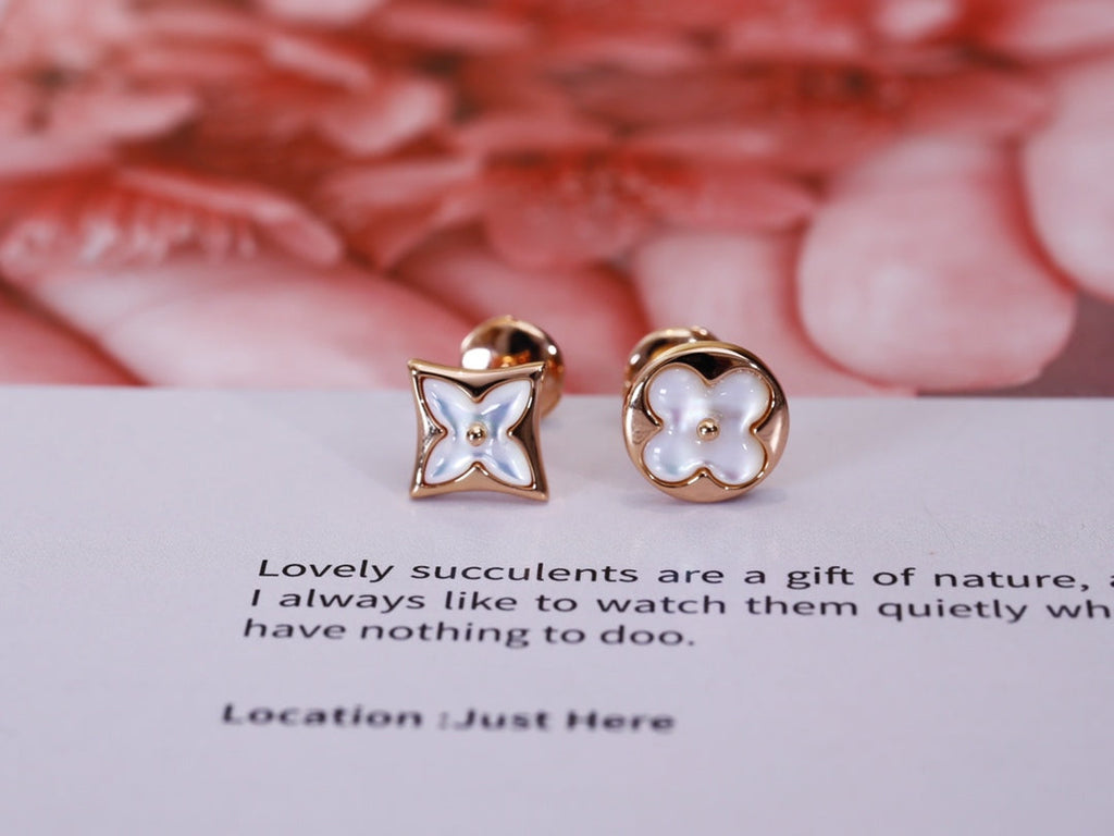 ¡®Loco¡¯STAR AND SUN PINK GOLD MOP STUD EARRINGS