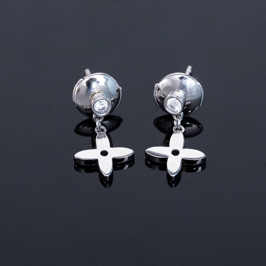 ¡®Loco¡¯VIDYLLE SILVER DIAMOND MINI DROP EARRINGS