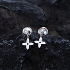 ¡®Loco¡¯VIDYLLE SILVER DIAMOND MINI DROP EARRINGS