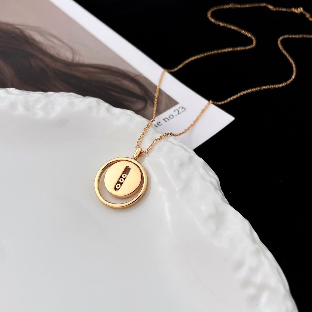 [Loco]LUCKY MOVE MOP PINK GOLD NECKLACE