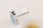¡®Loco¡¯CLOVER MINI TURQUOISE SILVER STUD EARRINGS