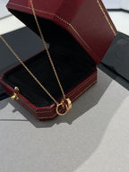 ¡®Loco¡¯LOVE NECKLACE DOUBLE RING PINK GOLD