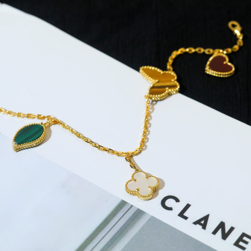 ¡®Loco¡¯LUCKY SPRING 5 MOTIF GOLD BRACELET