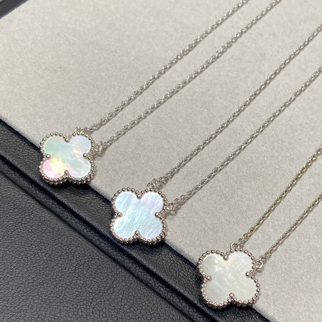 ¡®Loco¡¯CLOVER MEDIUM SILVER WHITE MOP NECKLACE