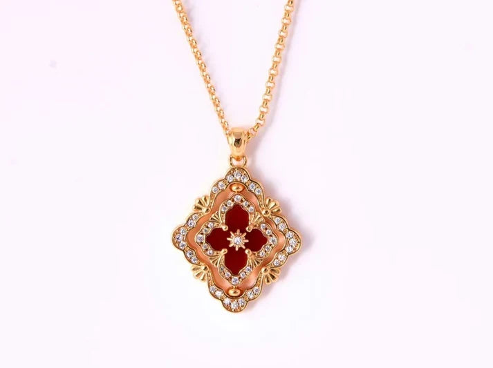 [Loco] B.C.L ENAMEL ROTATING SINGLE-DIAMOND NECKLACE£¨Various colors£©