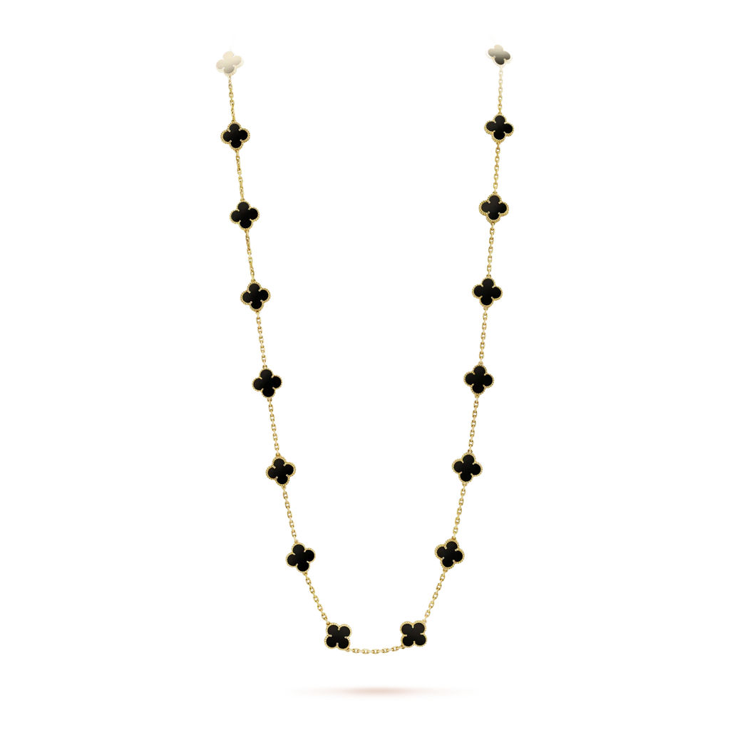¡®Loco¡¯CLOVER 20 MOTIFS ONYX NECKLACE