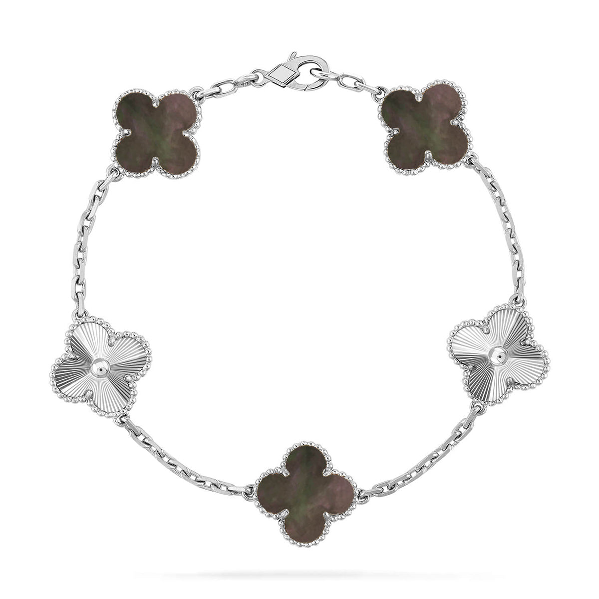 [Loco]New CLOVER 5 MOTIF GRAY MOP BRACELET COLLECTION