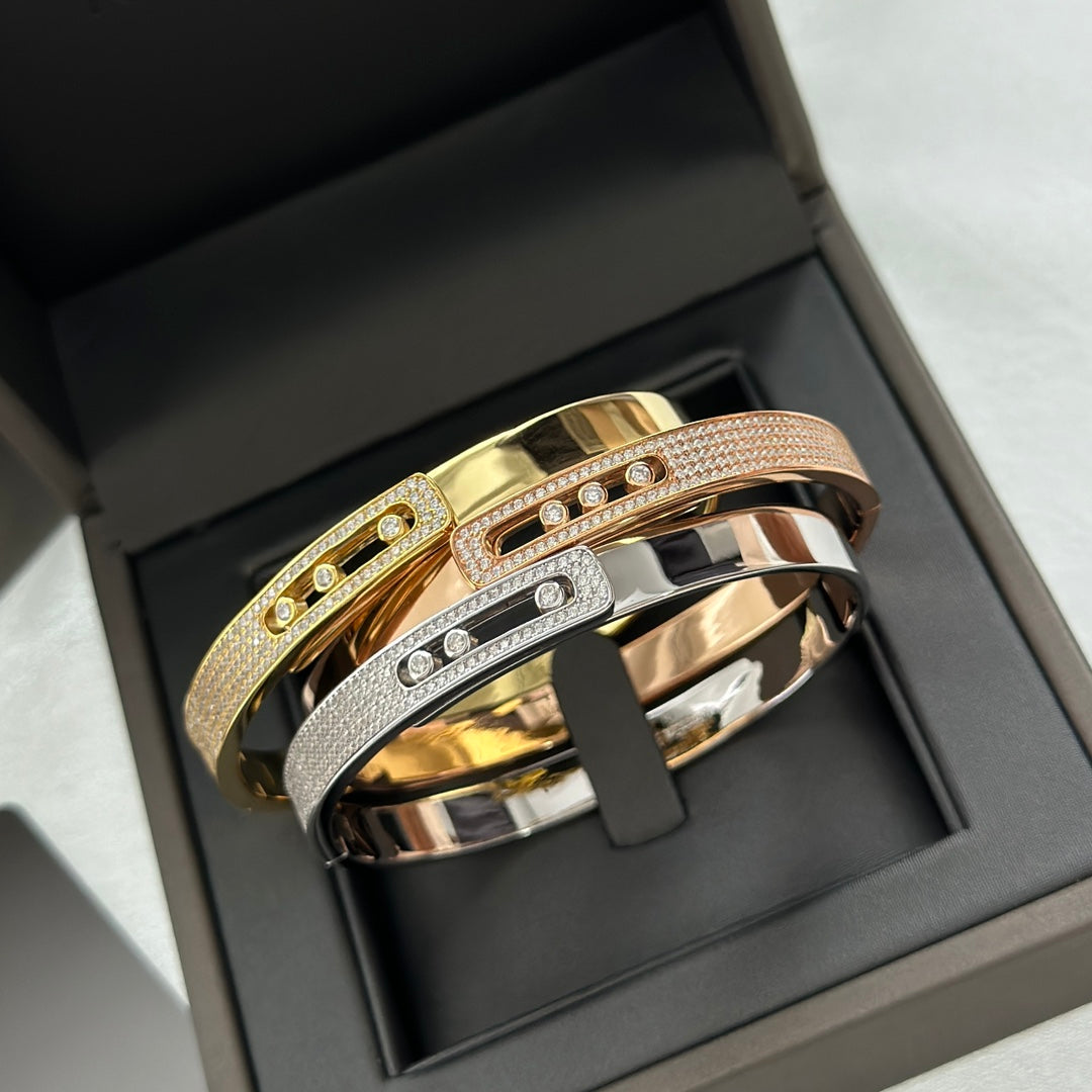 [Loco]Move Noa Rose Gold Pavé Diamond Bangle Bracelet