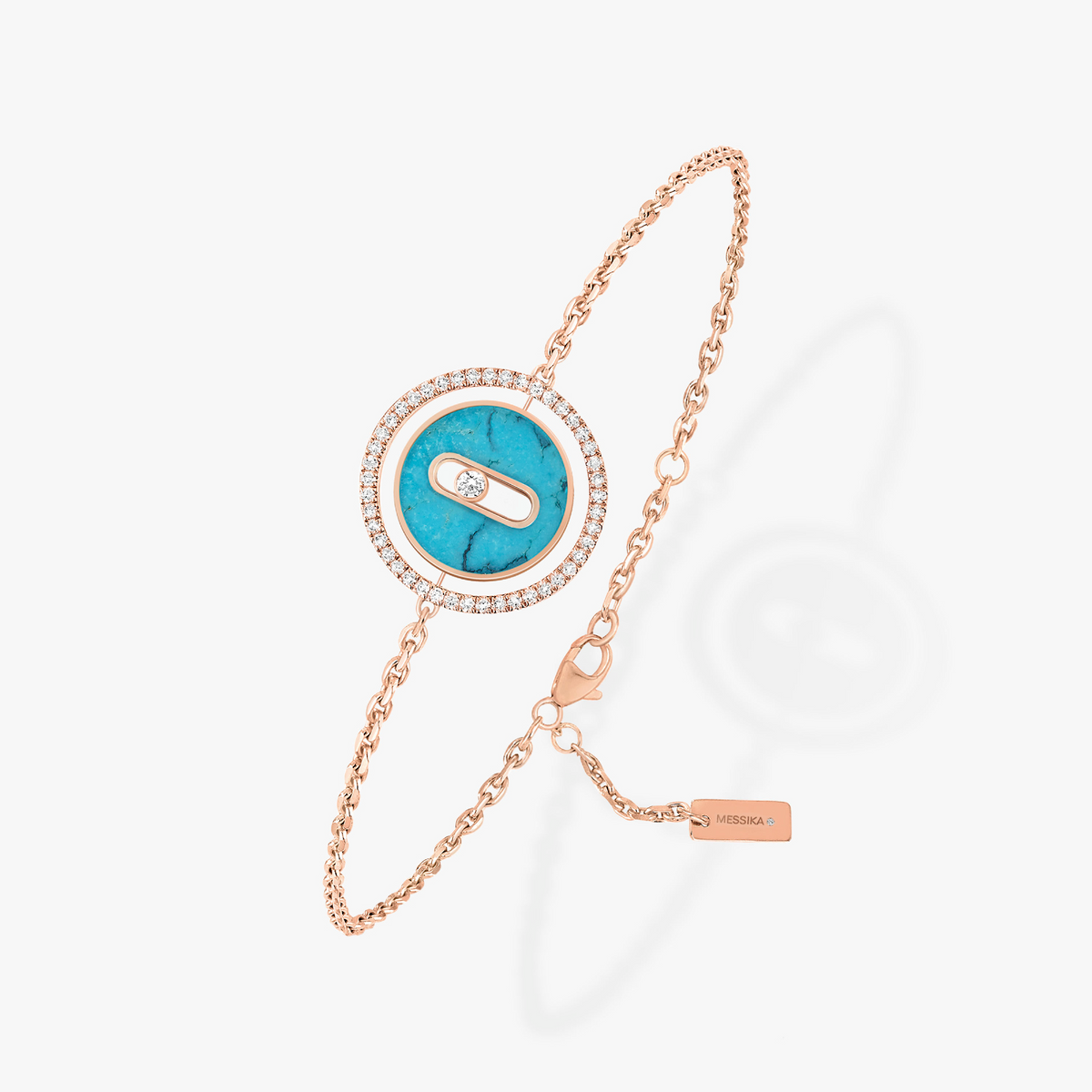 [Loco]LUCKY MOVE TURQUOISE PINK GOLD DIAMOND BRACELET