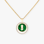 [Loco]LUCKY MOVE 1 DIAMOND MALACHITE GOLD DIAMOND NECKLACE