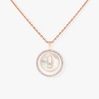 [Loco]LUCKY MOVE 1 DIAMOND WHITE MOTHER OF PEARL PINK GOLD DIAMOND NECKLACE