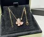 [Loco]BUTTERFLY PINK MOTHER-OF-PEARL DIAMOND NECKLACE