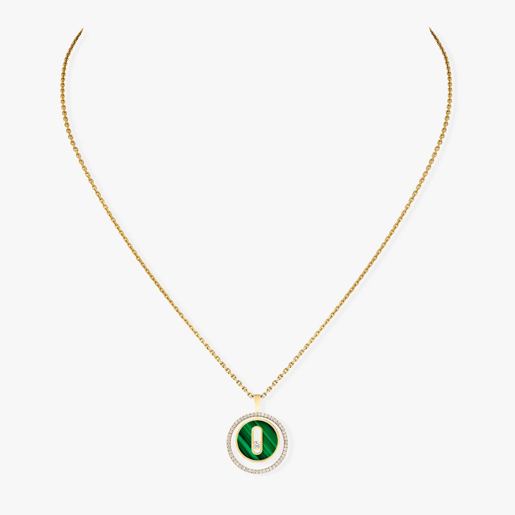 [Loco]LUCKY MOVE 1 DIAMOND MALACHITE GOLD DIAMOND NECKLACE