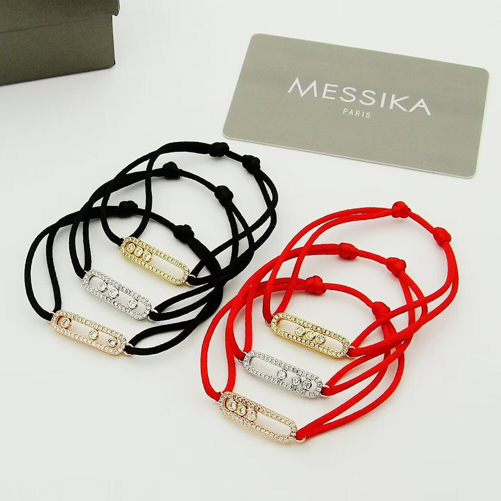 [Loco]Messika Care(s) pink cord pavé bracelet