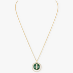 [Loco]LUCKY MOVE 3 DIAMOND MALACHITE GOLD DIAMOND NECKLACE