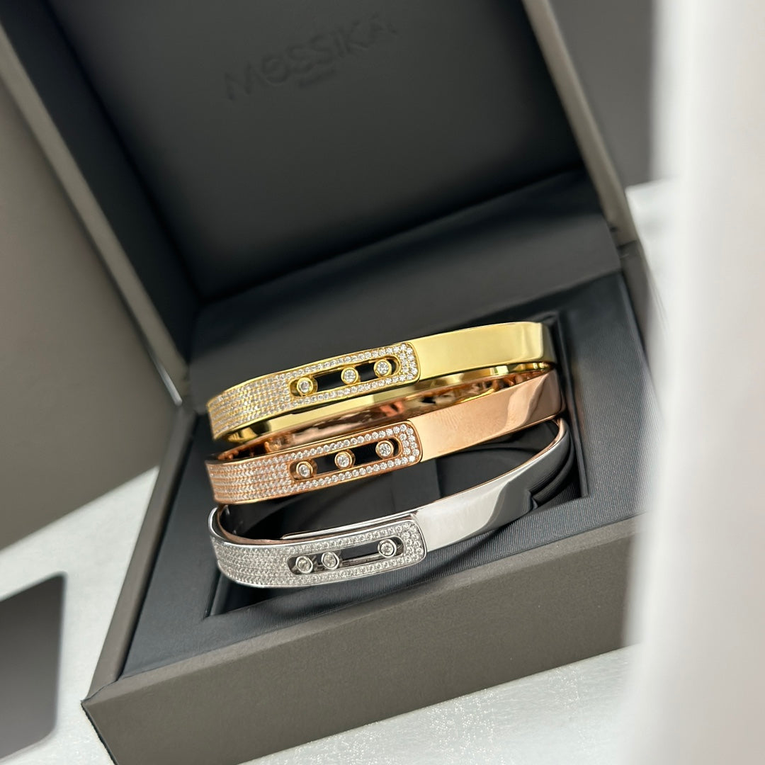 [Loco]Move Noa Rose Gold Pavé Diamond Bangle Bracelet