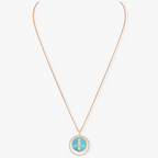 [Loco]LUCKY MOVE 3 DIAMONDS TURQUOISE PINK GOLD DIAMOND NECKLACE