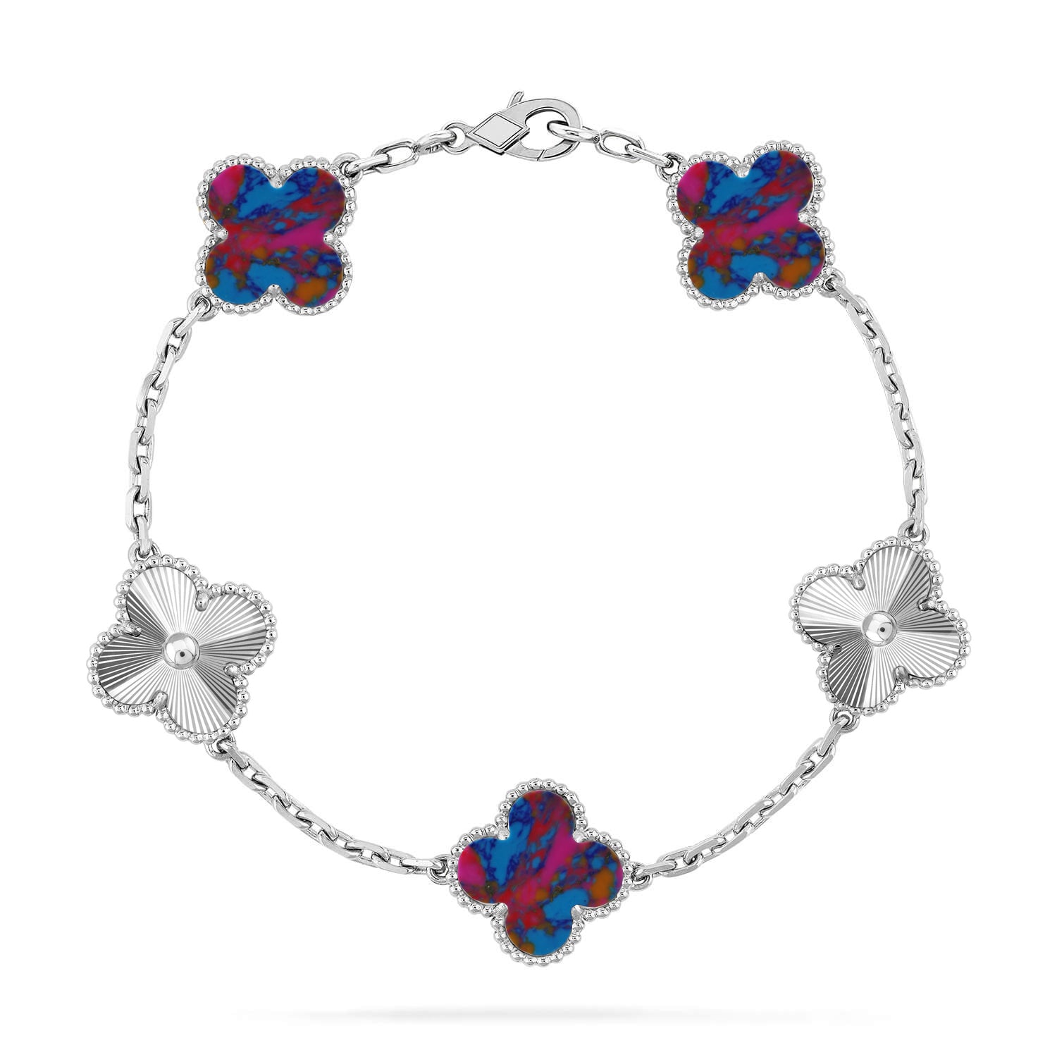 [Loco]New CLOVER 5 MOTIF COLOR GEMSTONES BRACELET COLLECTION