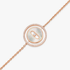 [Loco]LUCKY MOVE WHITE MOTHER OF PEARL PINK GOLD DIAMOND BRACELET