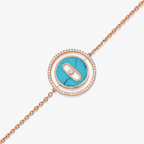 [Loco]LUCKY MOVE TURQUOISE PINK GOLD DIAMOND BRACELET