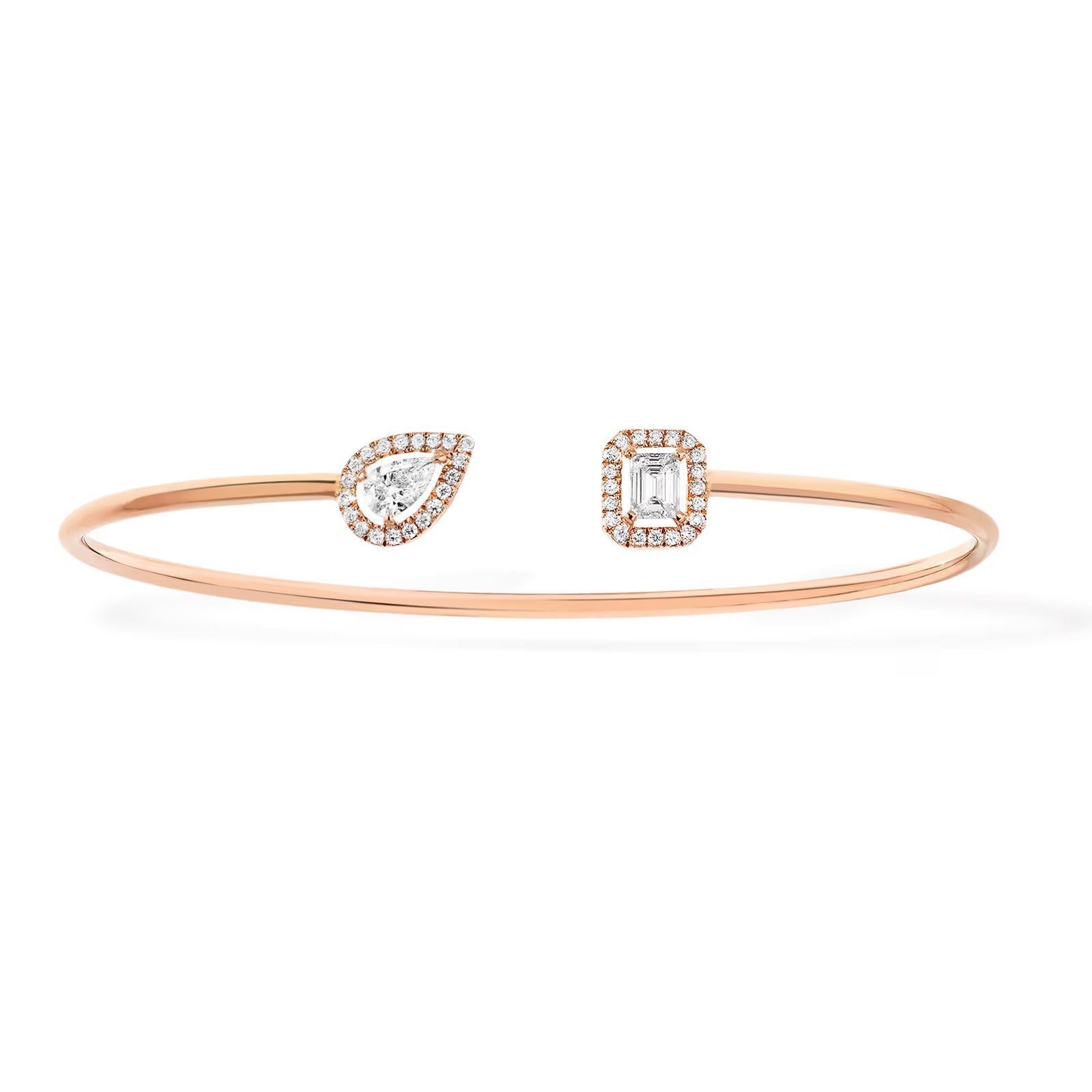 [Loco jewelrys]JONC FLEX MY TWIN TOI & MOI SILVER DIAMOND BRACELET