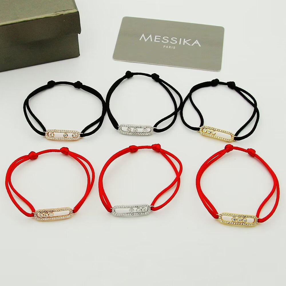 [Loco]Messika Care(s) pink cord pavé bracelet