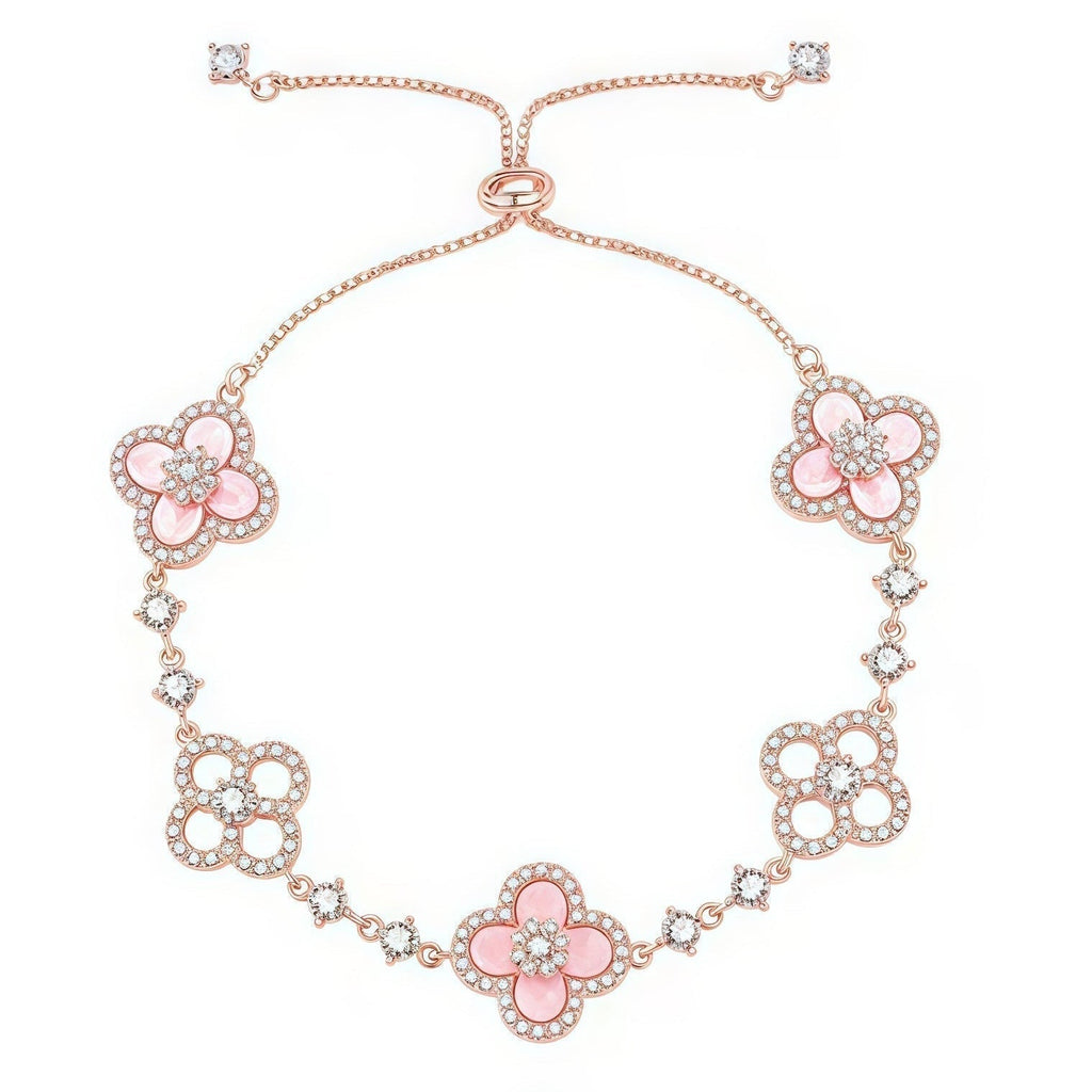 ¡®Loco¡¯CLOVER 5 MOTIF PINK BLUE RED WHITE BRACELET