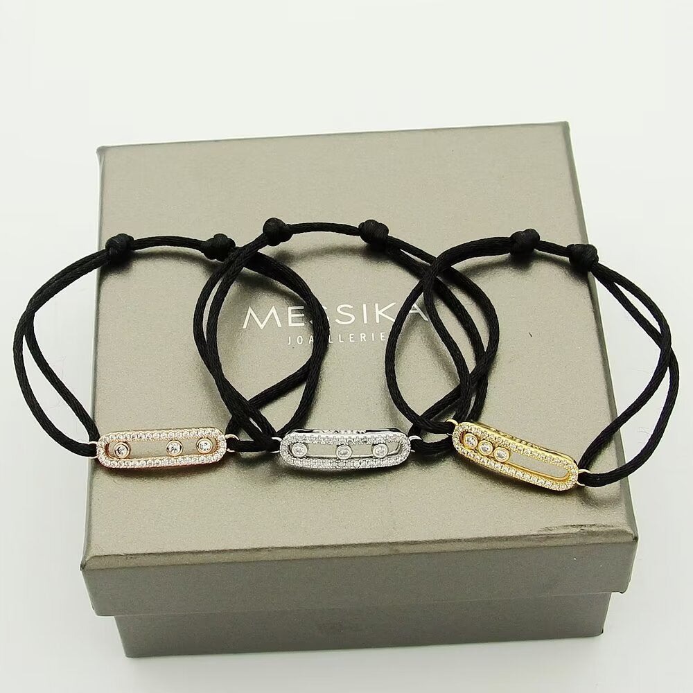 [Loco]Messika Care(s) pink cord pavé bracelet