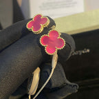 [Loco]NEW CLOVER 15MM PINK ENAMEL STUD EARRINGS