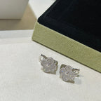 Loco CLOVER 1 MOTIFS DIAMOND STUD EARRINGS SILVER