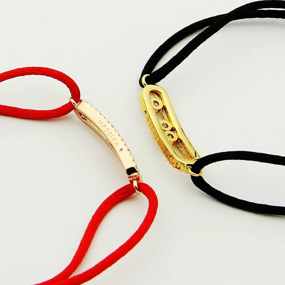 [Loco]Messika Care(s) pink cord pavé bracelet