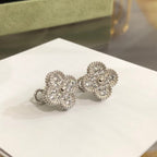Loco CLOVER 1 MOTIFS DIAMOND STUD EARRINGS SILVER